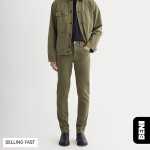 Mens NWOT Everlane Green The Stretch Twill 5 pocket Pants 34 x 32